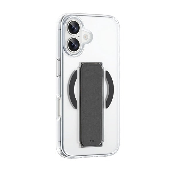 Asli Global iPhone 16 Plus Leather Grip Case Clear | Black Asli Global iPhone 16 Plus Leather Grip Case Clear | Black